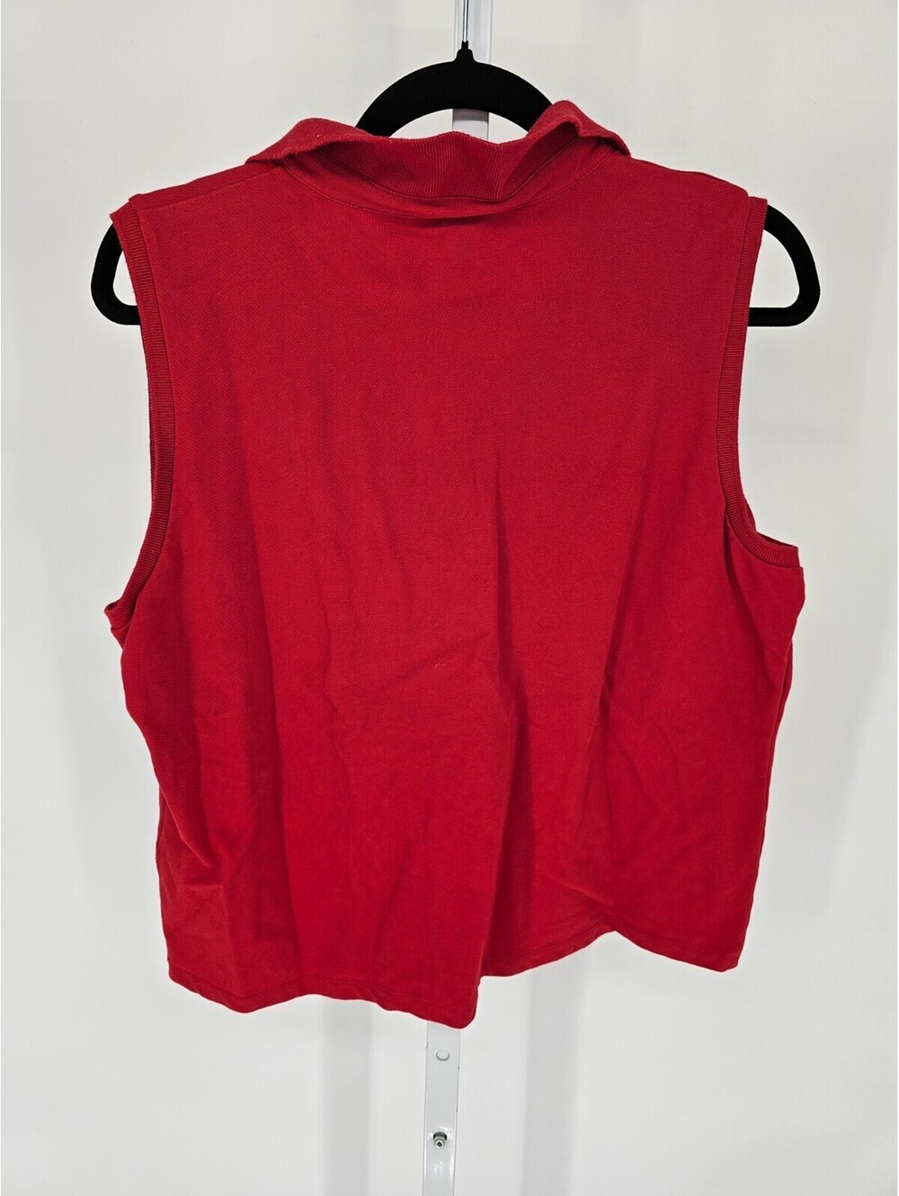Vtg Lauren Ralph Lauren Active Womens Sz XL Sleeveless Polo Shirt Red - Picture 4 of 4